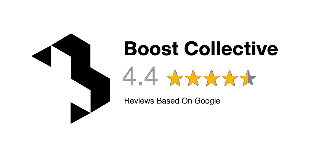 4.3/5.0 rating on Google Reviews for Boost Collective