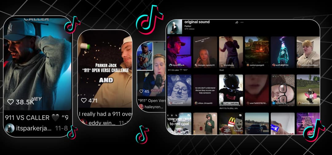 TikTok engagement showing high comment velocity and replay behavior for 911 snippets